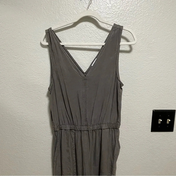 Splendid Jumpsuit Gray Tank Cropped Elastic Waist Wide Leg Size Small - Picture 2 of 4